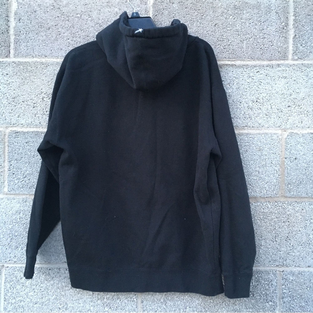 Vtg Y2K Famous Stars and Straps Hoodie Mens Large Black Full Zip Skull And Roses - Picture 5 of 7